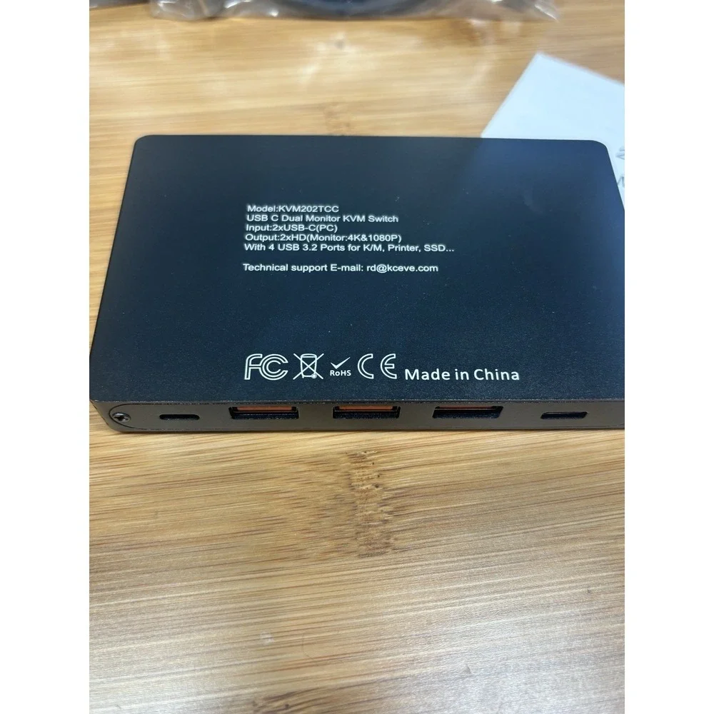 KCEVE 2 Ports KVM Switch 2 Computers 2 Monitors 2 HDMI 4 USB C With Cables